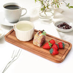 Small Wooden Platter Mini Charcuterie Boards Rectangle Acacia Wood Serving Trays Decorative Cheese Board Cake Appetizer Plates for Party, Home Decor, Food Dish Fruit Dessert Snack Tray,11"X5.5"