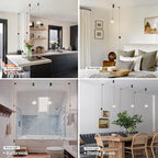 Mini Plug in Pendant Light Hanging Light Fixture Corded On/Off Switch Brass Pendant Light with Clear Tulip Glass Lampshade for Bedroom Living Room Kitchen Island
