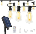 Solar String Lights Outdoor Waterproof, 50FT Solar Powered Outdoor Lights with Remote, 26 Shatterproof with Edison Bulbs, LED String SolarLights for Garden, Backyard, Parties