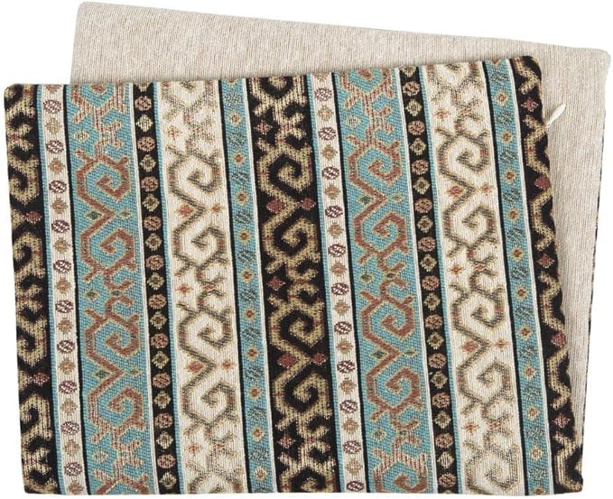 Decorative Throw Pillow Covers Turquoise and Black - 12 x 20 Inches Kilim Lumbar Pillows, Boho Room Decor for Couch, Bohemian Outdoor Case for Farmhouse, Ethnic Shams, Patio