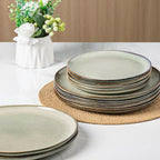AmorArc Ceramic Dinnerware Sets,Handmade Reactive Glaze Stoneware Plates and Bowls Set,Highly Scratch Resistant | Dishwasher & Microwave Safe Dishes Set,Service for 6 (18pc)