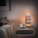 Table Lamp Saguaro Cactus in Sunset Arizona Desert Nightstand Lamp with Wood Base Fabric Lamp Shade Bedside Desk Lamp for Living Room Bedroom Kids Room Office