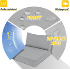 AAAAAcessories Outdoor Deep Seat Cushions, Waterproof, Fade-Resistant Patio Furniture Replacement Cushions, 23.5" x 25.5" x 5" + 23.5" x 13.5", Gray
