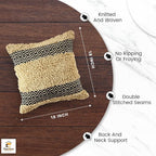 GRUHUM Throw Pillow Covers 18x18 -Set of 2 Boho Decorative Handwoven Cushion Case for Living Room Bedroom Sofa Couch Farmhouse Bench Car Home Decor Cotton Comfy Square Modern Pillow 18x18 inch,Cream