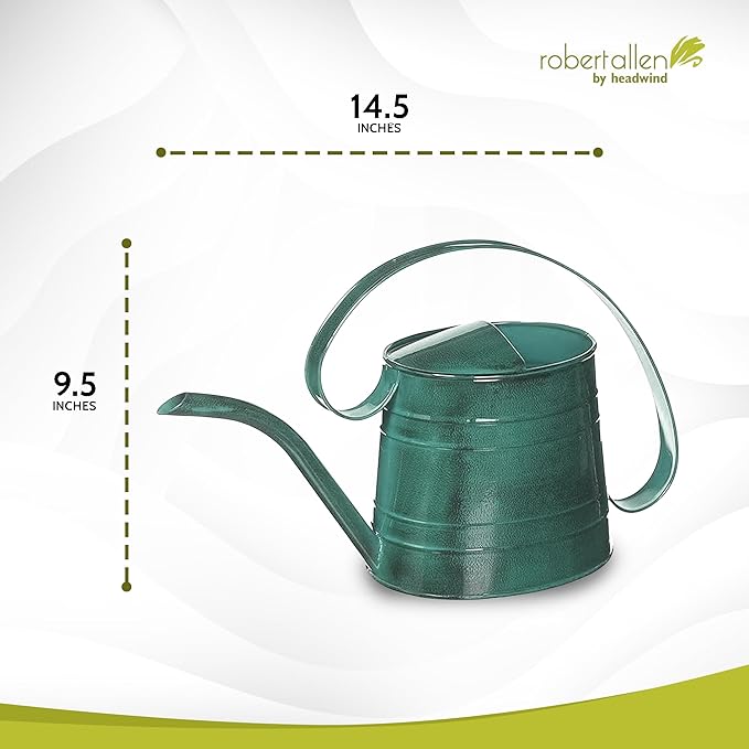 Headwind Danbury Vintage Watering Can – 1/2 Gallon Surf Light Blue Decorative Galvanized Large Metal Watering Can Planter for Outdoor & Indoor – Antique Style by Robert Allen