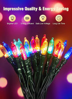 2 Pack Battery Operated Christmas String Lights, 8ft 20 LED Mini Lights with Timer, Christmas Tree Light for Indoor Outdoor Bedroom Wedding Party Holiday Xmas Decoration，Multicolor