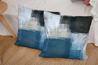 CAPSCEOLL Teal Grey Throw Pillow Covers Modern Home Art Decor,18 X 18 Inches Set of 2 Pillow Cases Decorative,Abstract Oil Painting Pillowcases for Bedroom,Living Room,Cushion Couch Sofa