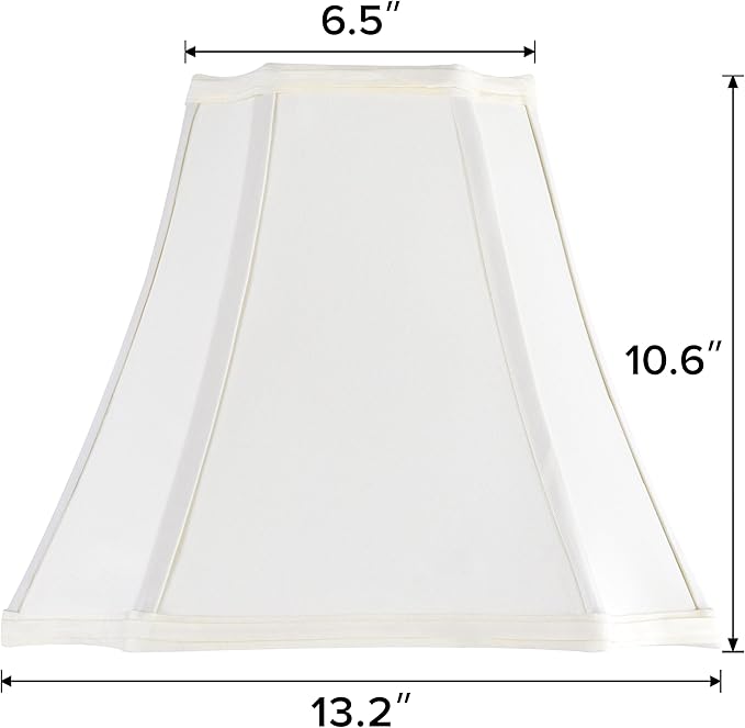 GO&SO Square Octagonal Lamp Shades for Table Lamps and Floor Lamps Replacement, 6.5x13.2x10.6", Cream-Yellow Lampshade for Bedroom Lamps Living Room.Handcrafted, Easy Assembly Required (Set of 2)