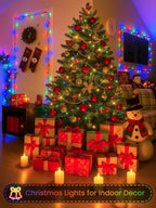 2 Pack Battery Operated Christmas Lights with Timer, 66FT 200 LED Waterproof Battery Twinkle Light, 8 Modes Green Wire Fairy Lights for Indoor & Outdoor Bedroom Tree Christmas Decorations (Multicolor)