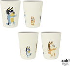 Zak Designs Bluey Kids Dinnerware Set 3 Pieces, Durable and Sustainable Melamine Bamboo Plate, Bowl, and Tumbler are Perfect For Dinner Time With Family (Bluey, Bingo, Bandit, Chilli)