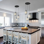 Black Pendant Lighting Modern Pendant Light, Mini Crystal Chandeliers,Adjustable Pendant Light Fixture for Kitchen Island Dinning Room Corridor Bedroom(Black 3-Light)
