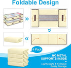 90L Under Bed Storage Containers, Closet Organizers and Storage Bins, Foldable Underbed Storage Bags for Blankets, Towels, Comforter, Sweaters, Pillows, Linen Sheets, Wrapping Paper, 4 Pack Beige