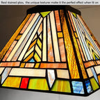 Tiffany Pendant Light Fixtures Hanging Lamp 1 Light Mission Style Vintage Farmhouse Mini Stained Glass Pendant Lighting for Kitchen Island Dining Room Hallway