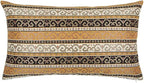 Kilim Throw Pillow Covers Mustard Yellow and Black - 14 x 24 Inches Decorative Lumbar Pillows, Boho Room Decor for Couch, Bohemian Outdoor Case for Farmhouse, Ethnic Shams, Patio