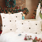 GEEORY Christmas Pillow Covers 18x18 Inch Set of 2, Christmas Decorations Xmas Tree Soft Plush Fluffy Faux Fur Decorative Throw Pillows Rustic Winter Decor Cushion Case Beige Brown GC034-18