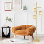 Boho Gold Crystal Floor Lamp, 3 Lights Vintage Dimmable Standing Lamp with Amber Crystal Shade, Dimmer Switch, Mid Century Modern Tree Lamp, 65IN Brass Tall Corner Lamps for Living Room Bedroom