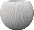 11.8 H x 14.5" Dia (8.9" Pot Opening) Plastic Beige Round Planters for Outdoor Plants, Resin Flower Pot for Indoor and Outdoor Plants, Plant Pot with Drainage Holes and Plug for Home Patio Garden
