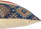 Throw Pillow Covers Kilim Red and Blue - 16 x 16 Inches Decorative Pillows, Persian Room Decor for Couch, Bohemian Square Case for Window Seat, Ethnic Cushions, Aztec Tapestry
