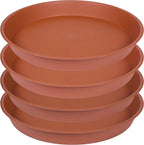 4 Pack Plant Saucer, 13 14 16 18 inch Heavy Duty Plastic Plant Saucer Round, Plant Tray for Pots, Flower Plant Saucers for Indoors, Plant Trays for Planter 12-15" (14 inch, Terracotta)