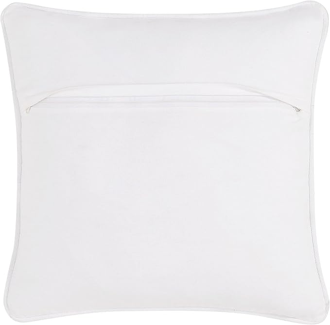 Boho Living Jada Premium Woven Design, Living Room Décor, Decorative Throw, (1) 18" x 18" Pillow Cover with Insert, White