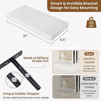 fuqing Floating Shelves for Wall, Wall Mounted Wood Floating Shelf with Invisible Brackets for Living Room, Bathroom, Bedroom, Kitchen Storage and Decor, 16 Inch Set of 2, White