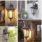YSN 2 Pack Dusk to Dawn Outdoor Light Fixture Wall Mount Porch Lights Weather Resistant Exterior Sconce Light, Waterproof Wall Lantern for Porch, Garage, Backyard, Walkway, E26 Socket, Brown