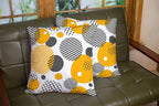 CAPSCEOLL 2PCS White Pillow Cover 16X16Inch Stripe Yellow Gray Abstract Black Circle Geometric Pillow Covers for Bedroom Sofa Living Room Standard Pillow Covers