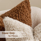 MIULEE Pack of 2 Throw Pillow Covers 22x22 Inch Neutral Light Beige Faux Fur Decorative Sherpa Pillow Covers Fuzzy Accent Soft Sheepskin Fleece Cushion Cases for Boho Home Decor Couch Living Room Bed