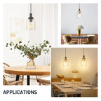 zeyu 2 Pack Farmhouse Pendant Light Fixtures, Industrial Hanging Light for Kitchen Island, Clear Glass Shade, Oil Rubbed Bronze Finish, ZG33M1L-2 ORB