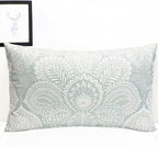 Decorative Throw Pillow Covers Set of 2 Light Blue Retro Pillow Covers 12x20 inch Super Soft Short Plush Square Throw Pillows,Farmhouse Outdoor Boho Pillow Covers for Couch Living Room