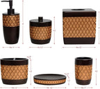 6-Piece Bathroom Accessories Set – Soap Dispenser, Toothbrush Holder, Tumbler, Soap Dish, Cotton Swab Jar & Toilet Brush – Modern Bathroom Decor Set (Wally)