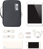 MIRLEWAIY Travel Cords Organizer Case Double-Layer Electronic Accessories Carrying Bag for Charger Cables Adapter USB Sticks Leads Memory Cards, Black