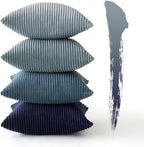 MIULEE Summer Throw Pillow Covers 24x24 Inch Set of 4 Western Neutral Decorative Cushion Covers Soft Boho Farmhouse Modern Coastal Home Decor for Couch Bed Sofa Living Room Dark Blue Navy Series