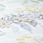 Fabric Shower Curtain, Sage Green Gray Yellow Watercolor Botanical Leaf Shower Curtains for Bathroom, 72" W x 72" H