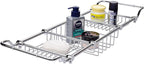 Brass Over Bathtub Racks Expandable Bath Caddy for The Elegant Tub Chrome Polished
