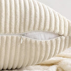 MIULEE Pack of 2 Corduroy Pillow Covers Soft Soild Cushion Cases Decorative Square Throw Pillow Covers Cream White Pillowcases for Sofa Bedroom Car 12 x 12 Inch 30 x 30 Cm