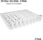 Visi-Slide 20oz Soda Beverage Dispenser - Gravity Fed Glide for Angled Shelves for Coolers, Commercial Refrigerators, Cold Vaults (Pack of 2) Drink Dispenser and Organizer for Cans, Bottles and More