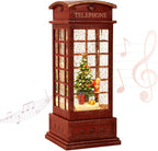 Christmas Snow Globe Lantern Christmas Decorations, Xmas Gifts Christma Vintage Home Decor Indoor,Sparkling with Music 6H Timer, Holiday Party Gifts (Snow Globe Tree)