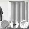 South to East Waterproof Shower Curtain, Heavy Duty Magnetic Folding Linen Shower Curtain, Non-Toxic, 72x72 Magnetic Fabric Bathroom Curtain Sets, Grey