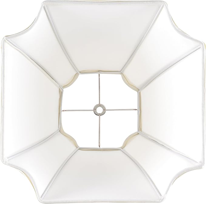 GO&SO Square Lamp Shades for Floor and Table Lamps, 6.5x13.2x10.6", Cream-Yellow, Natural Fabric Lampshade Bell Cut Corner Replacement for Nightstand Lamp, Easy Assembly Required (Single)