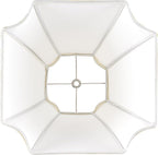 GO&SO Square Lamp Shades for Floor and Table Lamps, 6.5x13.2x10.6", Cream-Yellow, Natural Fabric Lampshade Bell Cut Corner Replacement for Nightstand Lamp, Easy Assembly Required (Single)