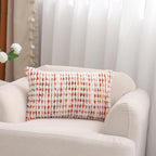 LUOYEHK Boho Throw Pillow Covers 12x20 Inch Set of 2 Chenille Tufted Pillowcase Farmhouse Neutral Cushion Covers for Couch Sofa Bed Living Room, Orange Red