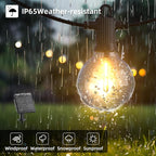 Kawaya Solar Powered String Lights for Outside, Outdoor IP65 Waterproof LED Patio Light with USB-Charging, Shatterproof Edison Hanging Lights for Bistro Yard Cafe Porch Camping (Solar-Powered 50FT)