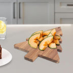 Amosfun Christmas Tree Charcuterie Board Xmas Cutting Board Fruit Tray Wooden Cheese Appetizer Tray Sushi Serving Tray 9.5 x 15 Inch