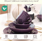 Pearl Dots Stoneware Dinnerware Set (16pc Set, Purple)
