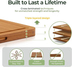 Extra Large Bamboo Cutting Board for Kitchen - 18 Inch Wood XL Cutting Boards with Juice Groove and Handles, Wooden Chopping Board for Meat, Cheese, Fruit & Vegetables (Pre Oiled, Brown)