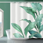 Shower Curtain, Banana Leaf Shower Curtain Fabric Green Leaf Shower Curtain, Weighted Hem, with 12 Hooks, Shower Curtains for Bathroom Waterproof Shower Curtain (72 "X 72")
