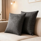 Throw Couch Pillow with Insert 18x18 Inches Set of 2 Square, Cute Modern Home Fall Decor for Living Room Sofa Bed Cushion Accent Case, Anthropologie Style Home Decor (Agate Gray #P2-15)