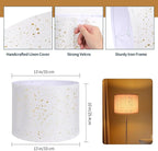 White Lamp Shades Set of 2, Drum Lampshades 13" Top x 13" Bottom x 10" High (Spider), Modern Linen Lamp Shades for Table Floor Lamp, Lampshades Replacement with 8in Lamp Harps