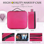 gzcz Travel Makeup Bag,Portable Makeup Case for Women,Professional Cosmetic Train Case Organizer Artist Storage Bag With Adjustable Dividers Brushes Toiletry Jewelry Digital Accessories